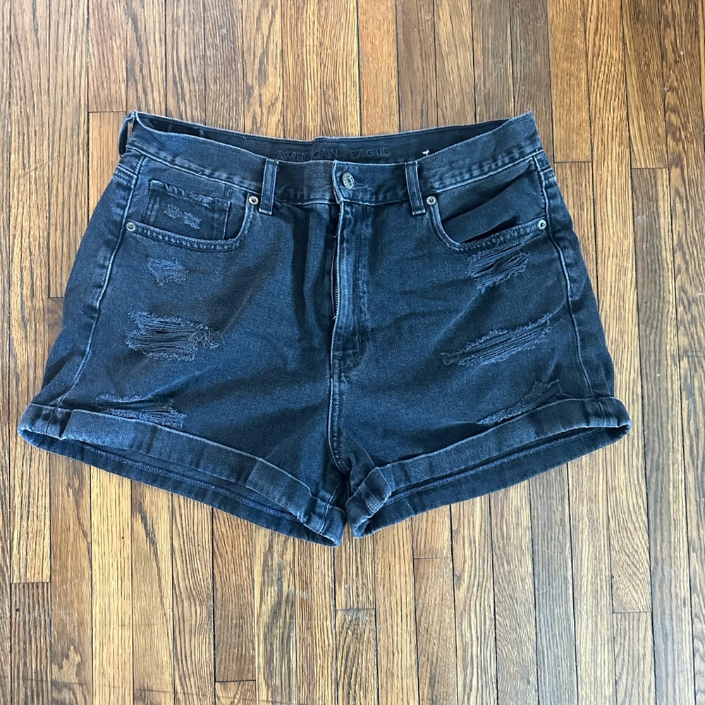 American Eagle Black Denim Shorts Size 12